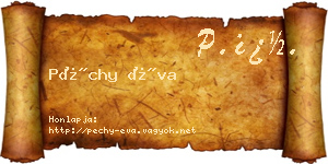 Péchy Éva névjegykártya